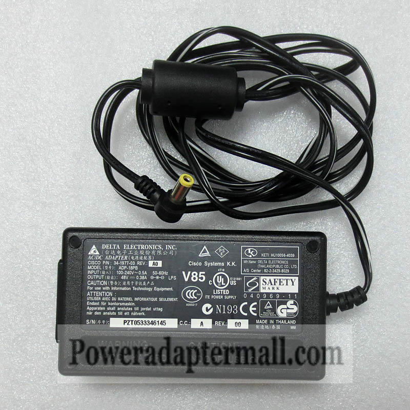 Original 48V 0.38A CISCO Delta ADP-18PB Power Adapter Charger